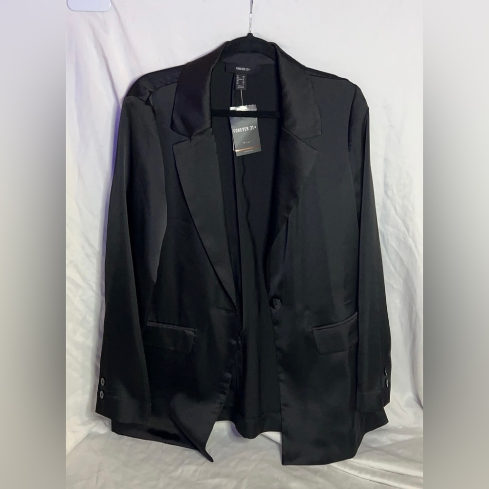 Black satin blazer